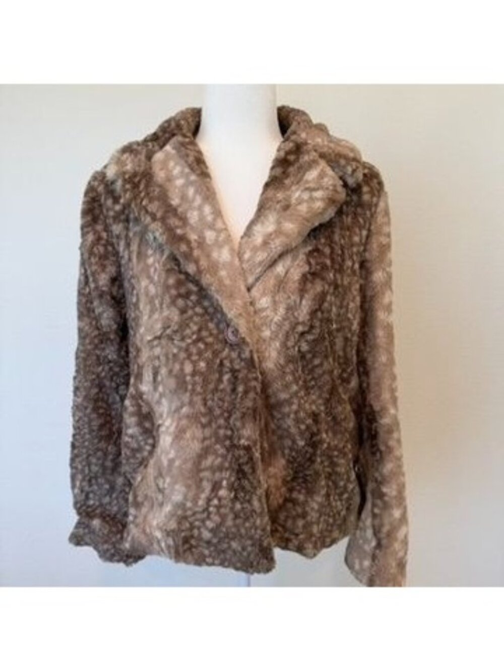 Show Me Your Mumu Oversized Animal Print Faux Fur Jacket Size Small